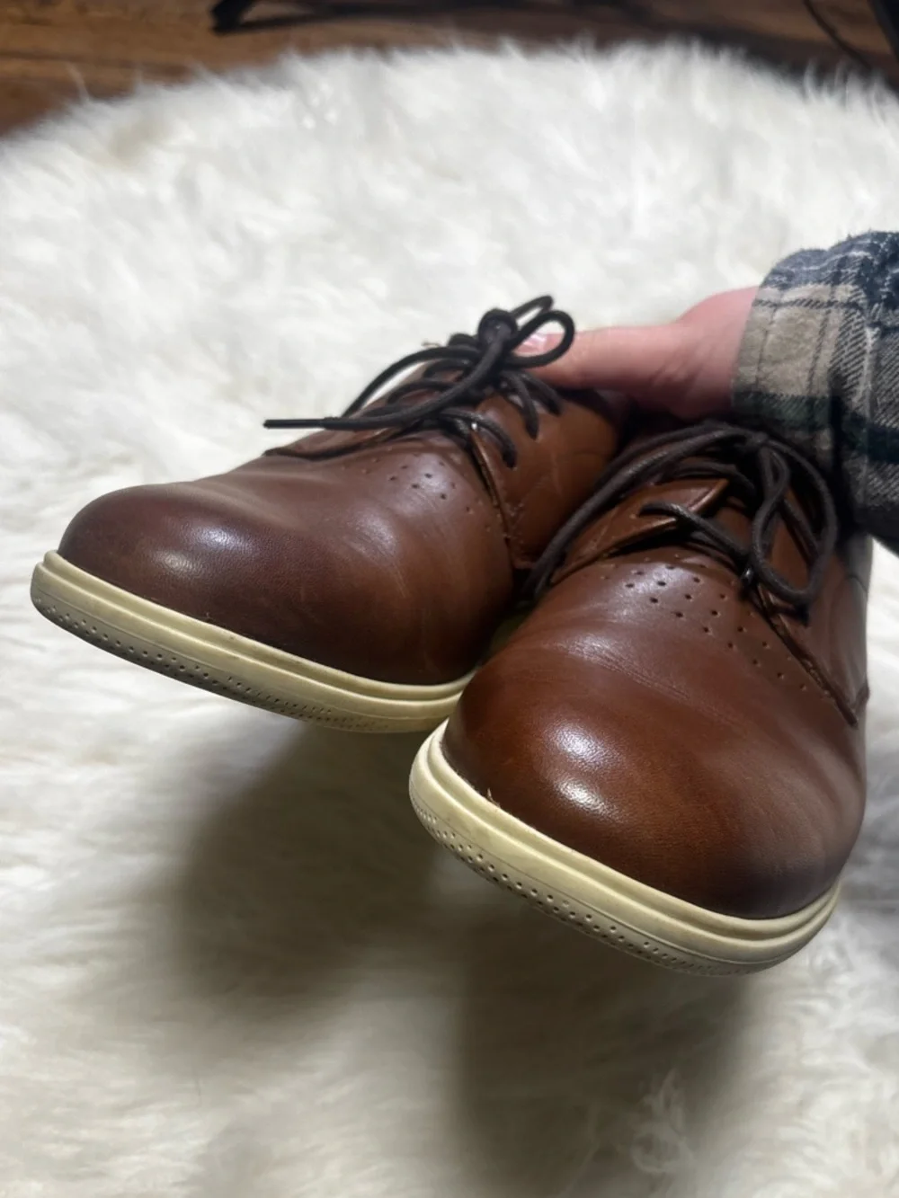 AmberJack Men’s Brown Leather Loafer Oxford Shoe size 7.5
